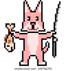vector pixel art angler