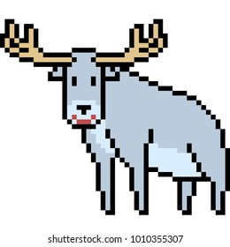 vector pixel art animal deer isolated