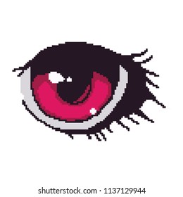 vector pixel art anime eye cartoon