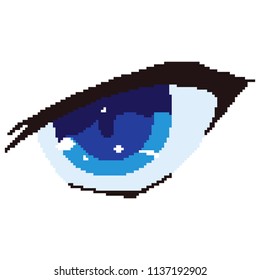 vector pixel art anime eye cartoon