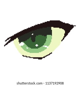 vector pixel art anime eye cartoon