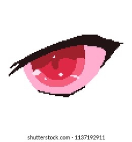 vector pixel art anime eye cartoon