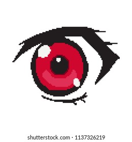 vector pixel art anime eye cartoon
