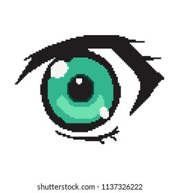 vector pixel art anime eye cartoon