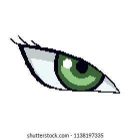 vector pixel art anime eye cartoon