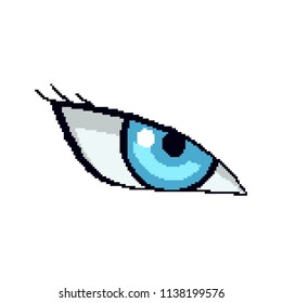 vector pixel art anime eye cartoon