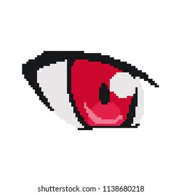 vector pixel art anime eye cartoon