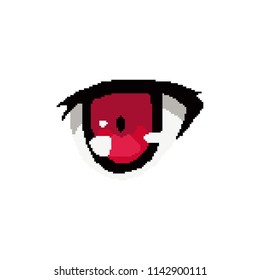 vector pixel art anime eye cartoon