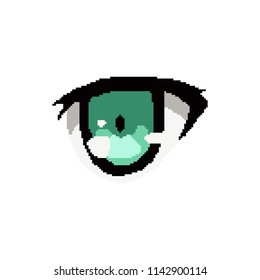 vector pixel art anime eye cartoon