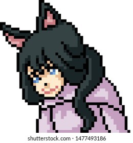 Pixel Art Anime Girl Cute