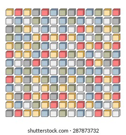 Vector pixel art background of colored cubes for kids