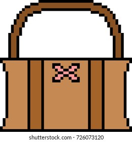 vector pixel art bag isolated