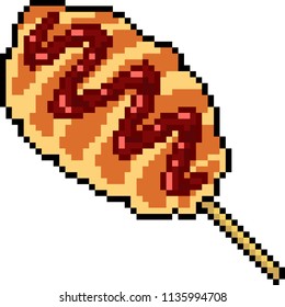 vector pixel art bakery snack isolated cartoon