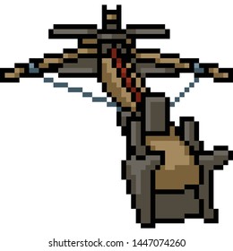 vector pixel art ballista isolated cartoon