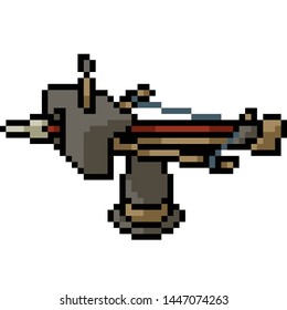 vector pixel art ballista isolated cartoon