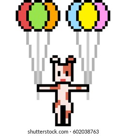 vector pixel art balloon dog