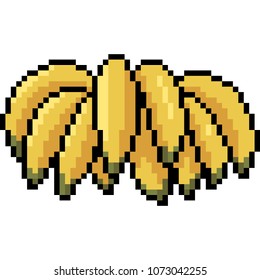 vector pixel art banana isolated cartoon
