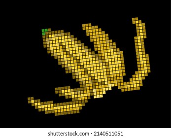 vector pixel art banana peel isolated cartoon