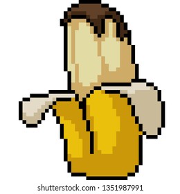 vector pixel art banana snack isolated cartoon