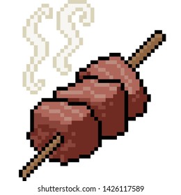 vector pixel art barbecue isolated cartoon