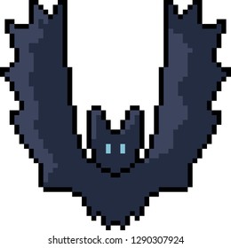 vector pixel art bat dark isolated cartoon