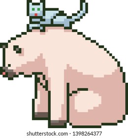 vector pixel art bear friend isolated cartoon