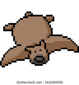 vector pixel art bear isolated cartoon
