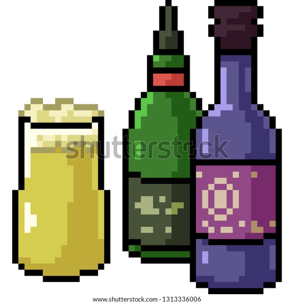 Vector Pixel Art Beer Set Isolated Stock Vector (Royalty Free ...