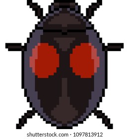 vector pixel art beetle isolated cartoon