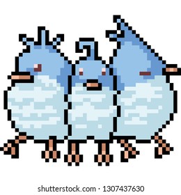 vector pixel art bird friend isolated cartoon