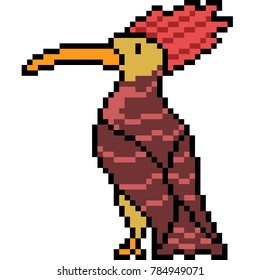 Vector Pixel Art Bird Isolated