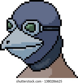 vector pixel art bird mask isolated cartoon