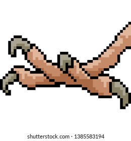 vector pixel art bird talon isolated cartoon