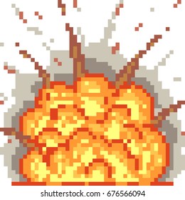 vector pixel art blast isolated