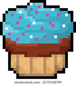 vector pixel art Blueberry Bliss Muffin