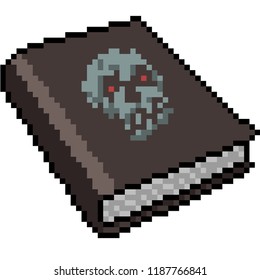 vector pixel art book of death isolated cartoon