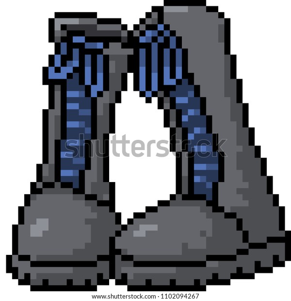 Vector Pixel Art Boots Fashion Isolated Stock Vector (Royalty Free