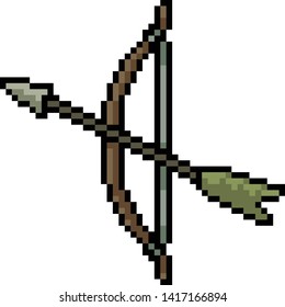 vector pixel art bow isolated cartoon