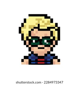 vector pixel art boy isolated cartoon, vector illustration icon symbol