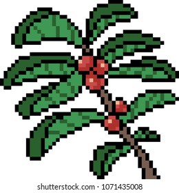 vector pixel art branch berry isolated cartoon