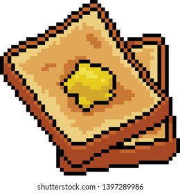 vector pixel art bread isolated cartoon