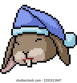 vector pixel art bunny isolated cartoon