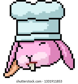 vector pixel art bunny isolated cartoon