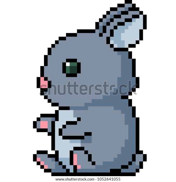 Vector Pixel Art Bunny Isolated Cartoon Stock Vector (Royalty Free ...