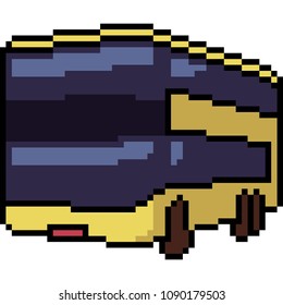 vector pixel art bus transport isolated cartoon