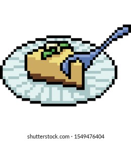 vector pixel art cake restaurant isolated cartoon
