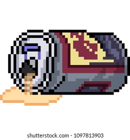 vector pixel art can empty junk isolated cartoon