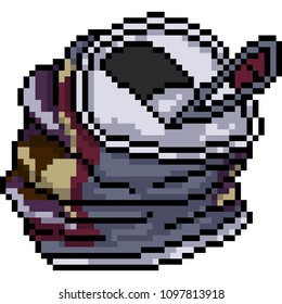 vector pixel art can empty junk isolated cartoon