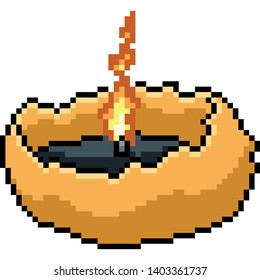 vector pixel art candle isolated cartoon