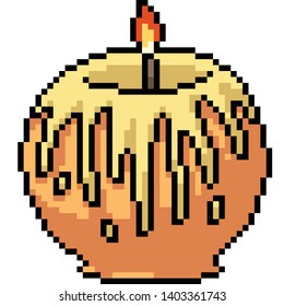 vector pixel art candle isolated cartoon